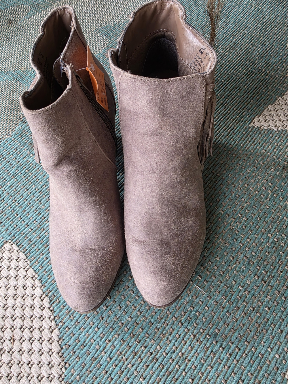 Love Taupe Suede Fringe Ankle Boots